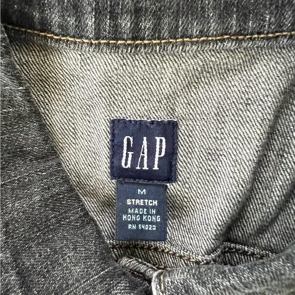 GAP Gray Fitted Denim Jacket Size M - Picture 2 of 5